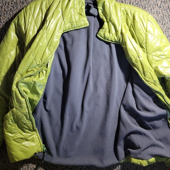 Athleta Puffer Jacket Size Med Unique Chartreuse Lime - Picture 12 of 13
